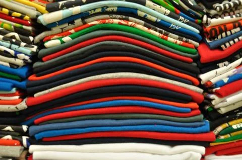 Stack of colorful t-shirt Stock Photos