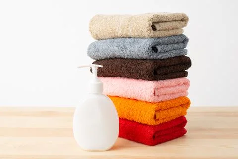 Stack of colorful towels Stock Photos