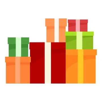 Stack of colorful wrapped gift boxes for birthday or holiday Stock Illustration