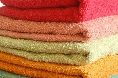 Stack of colorfull towels Stock Photos