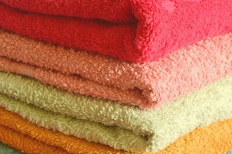 Stack of colorfull towels Stock Photos