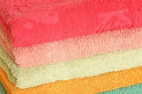 Stack of colorfull towels Stock Photos