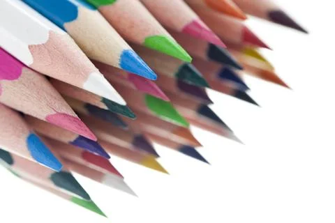 Stack of coloring pencils Stock Photos