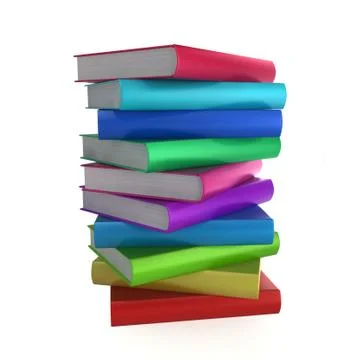 Stack of coloured books Stock Illustration
