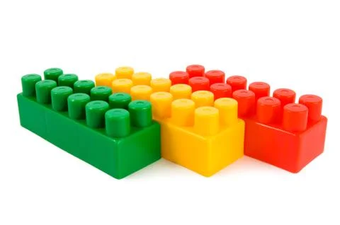 Stack of colourful building blocks isolated 스톡 사진