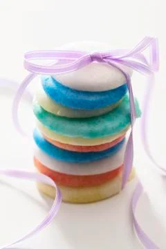 A stack of colourful chocolate beans Stock Photos
