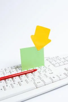 Stack On Computer Keyboard.Laptop For Typing New Ideas And Planning Construct 写真素材