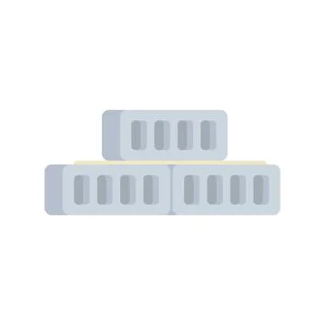 Stack of concrete blocks for construction industry Stock Illustration