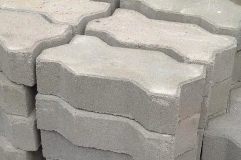 Stack of concrete pave block Stock Photos