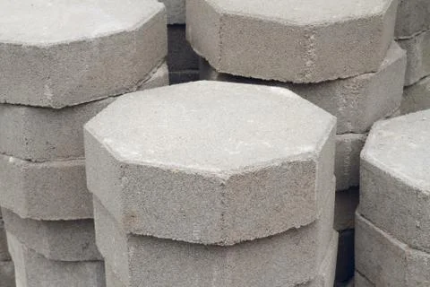 Stack of concrete pave block Stock Photos