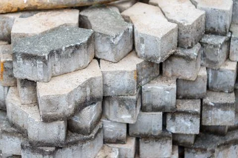 Stack of Concrete Pavers Stock Photos