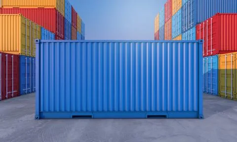 Stack of containers box, Cargo freight ship for import export business Illustrazione stock
