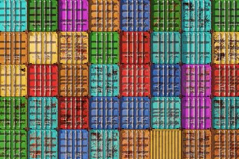 Stack of containers box, Cargo freight ship for import export logistics. Stockillustratie