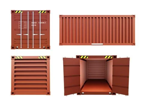 Stack of containers cargo ship import or export Stock Illustration