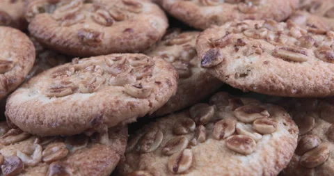 A stack of cookies. Food background or texture Stock Footage 113919319