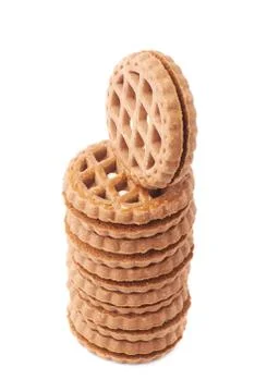 Stack of cookies isolated over the white background Stock Photos