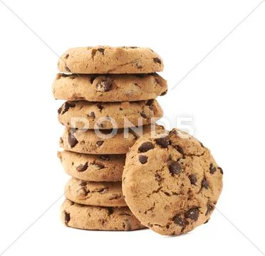 Stack of cookies isolated over the white background Stock Photos