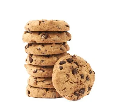 Stack of cookies isolated over the white background Stock Photos