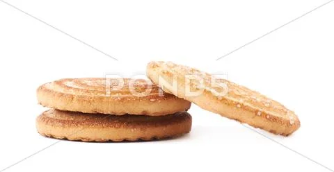 Stack of cookies isolated over the white background Stock Photos