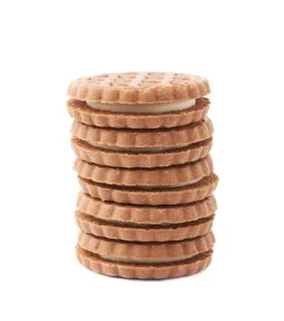 Stack of cookies isolated over the white background Stock Photos