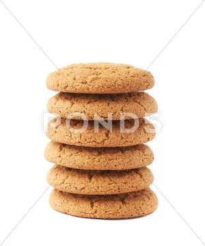 Stack of cookies isolated over the white background Stock Photos