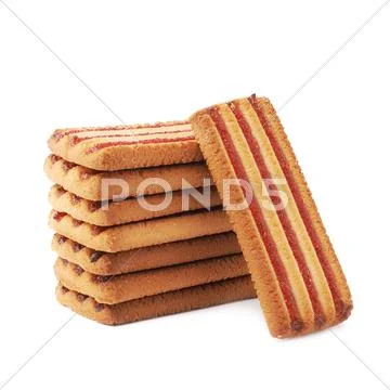 Stack of cookies isolated over the white background Stock Photos