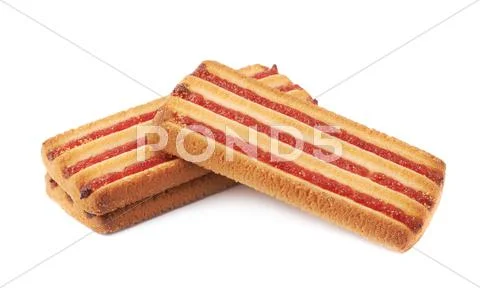 Stack of cookies isolated over the white background Stock Photos