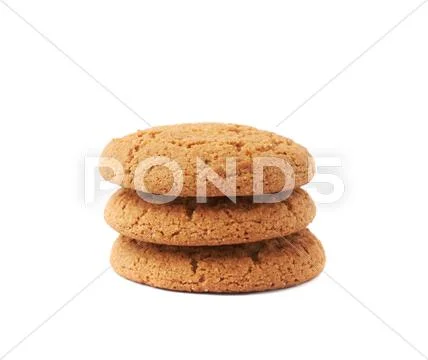 Stack of cookies isolated over the white background Stock Photos