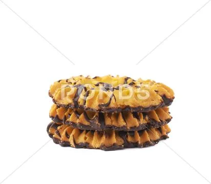 Stack of cookies isolated over the white background Stock Photos