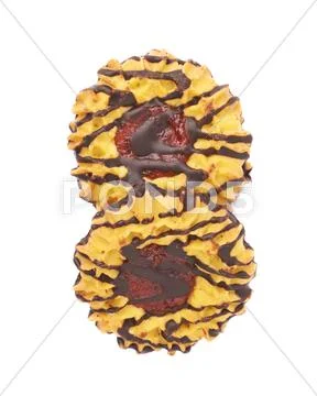 Stack of cookies isolated over the white background Stock Photos
