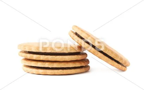 Stack of cookies isolated over the white background Stock Photos