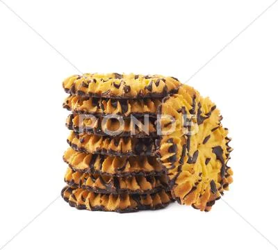 Stack of cookies isolated over the white background Stock Photos