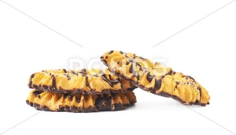 Stack of cookies isolated over the white background Stock Photos