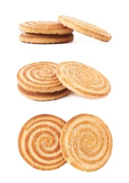 Stack of cookies isolated over the white background Stock Photos