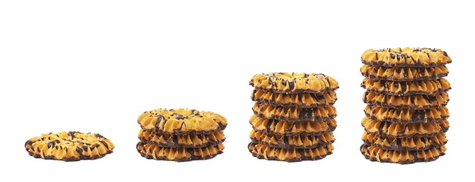 Stack of cookies isolated over the white background Stock Photos