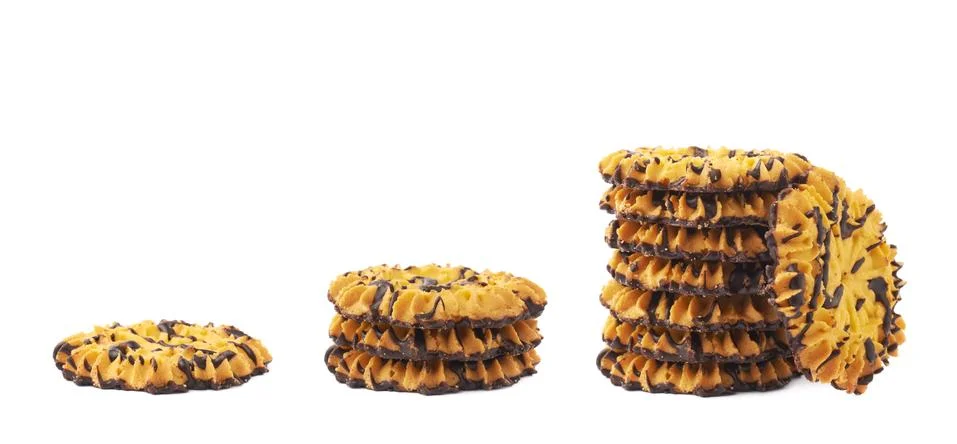 Stack of cookies isolated over the white background Stock Photos