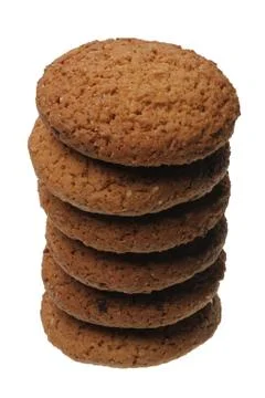 A stack of cookies, isolated Stock Photos