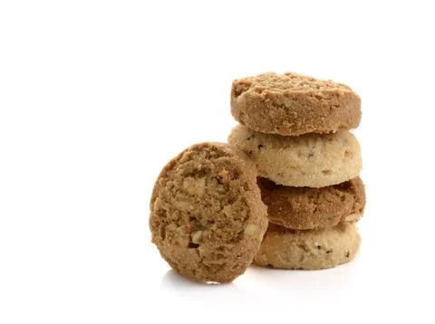 Stack of Cookies Isolated on a White Background Stock Photos