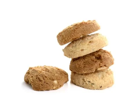 Stack of Cookies Isolated on a White Background Stock Photos
