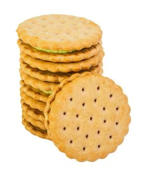 Stack of cookies with lemon filling Stock Photos