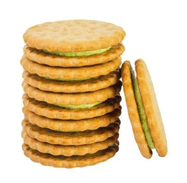 Stack of cookies with lemon filling Stock Photos