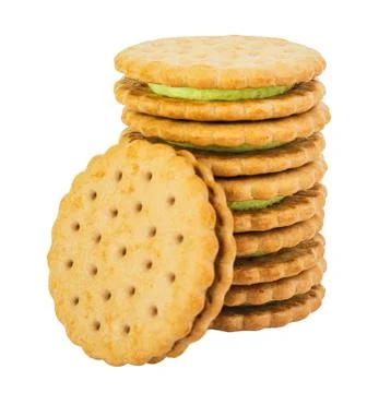 Stack of cookies with lemon filling Stock-Fotos
