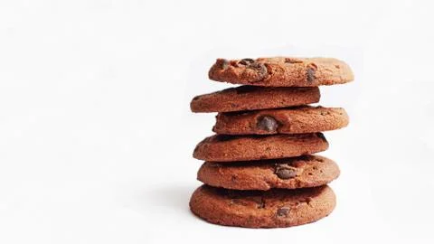 A stack of cookies lies on a white background Stock Photos