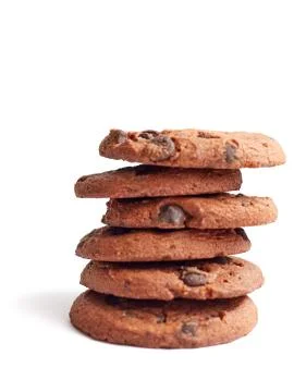 A stack of cookies lies on a white background Stock Photos