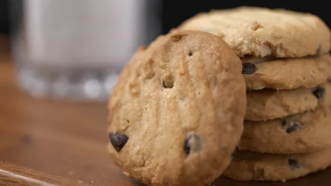 Stack of cookies with milk background Stock-Footage 151727744