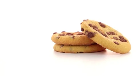 Stack of cookies on white background Stock Footage 56692695