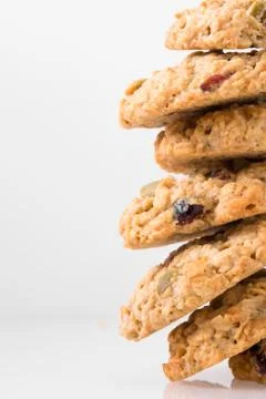 Stack of cookies on white background 库存照片