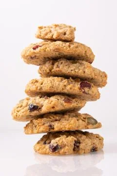 Stack of cookies on white background Stock Photos