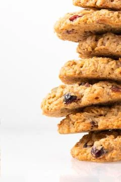 Stack of cookies on white background Stock Photos