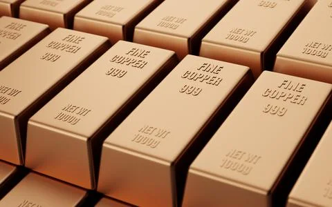 Stack of copper bars Stock Illustration